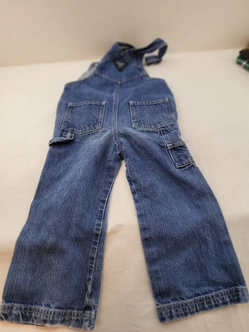 Boys 3 Lot of Carters Flannel Hoodie Garanimals Shirt, OshKosh Bib Overall Jeans